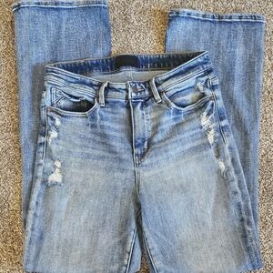 Buckle Black Light Blue Distressed Boot Cut Jeans. Size 29 X 32. Like New